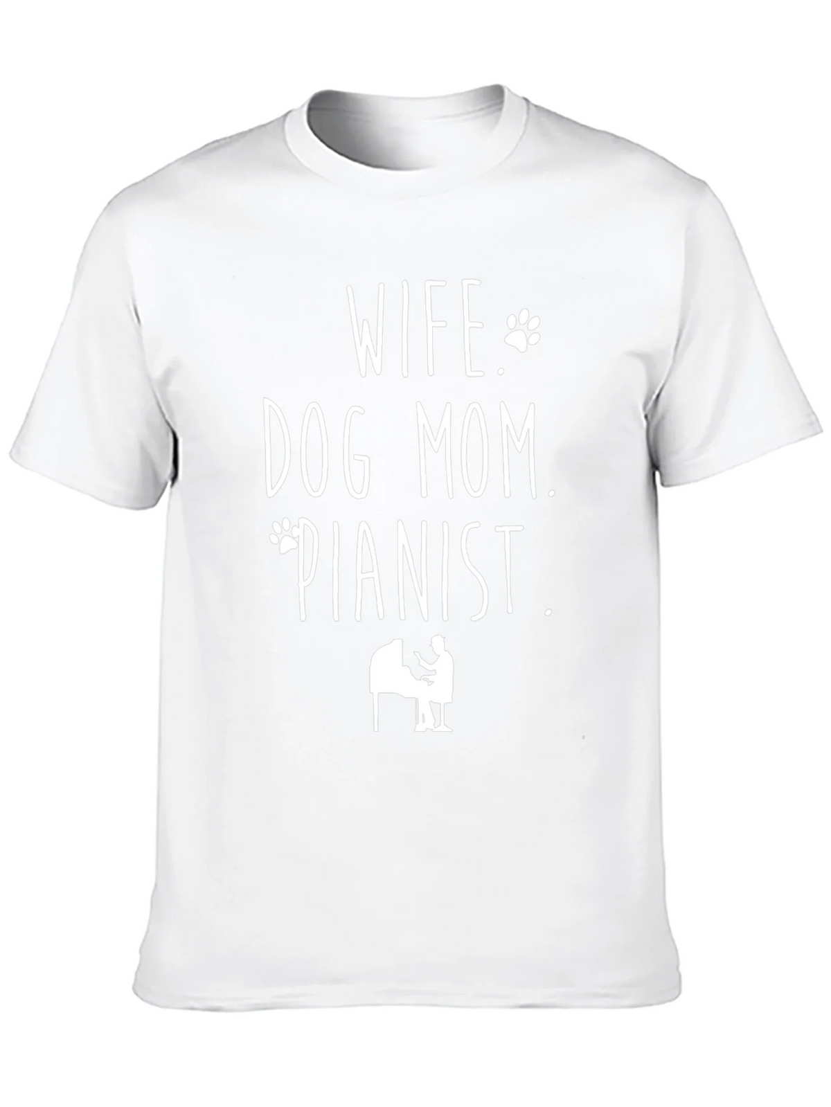 Wife Dog Mom Pianist Graphic Tee - Black product image 9