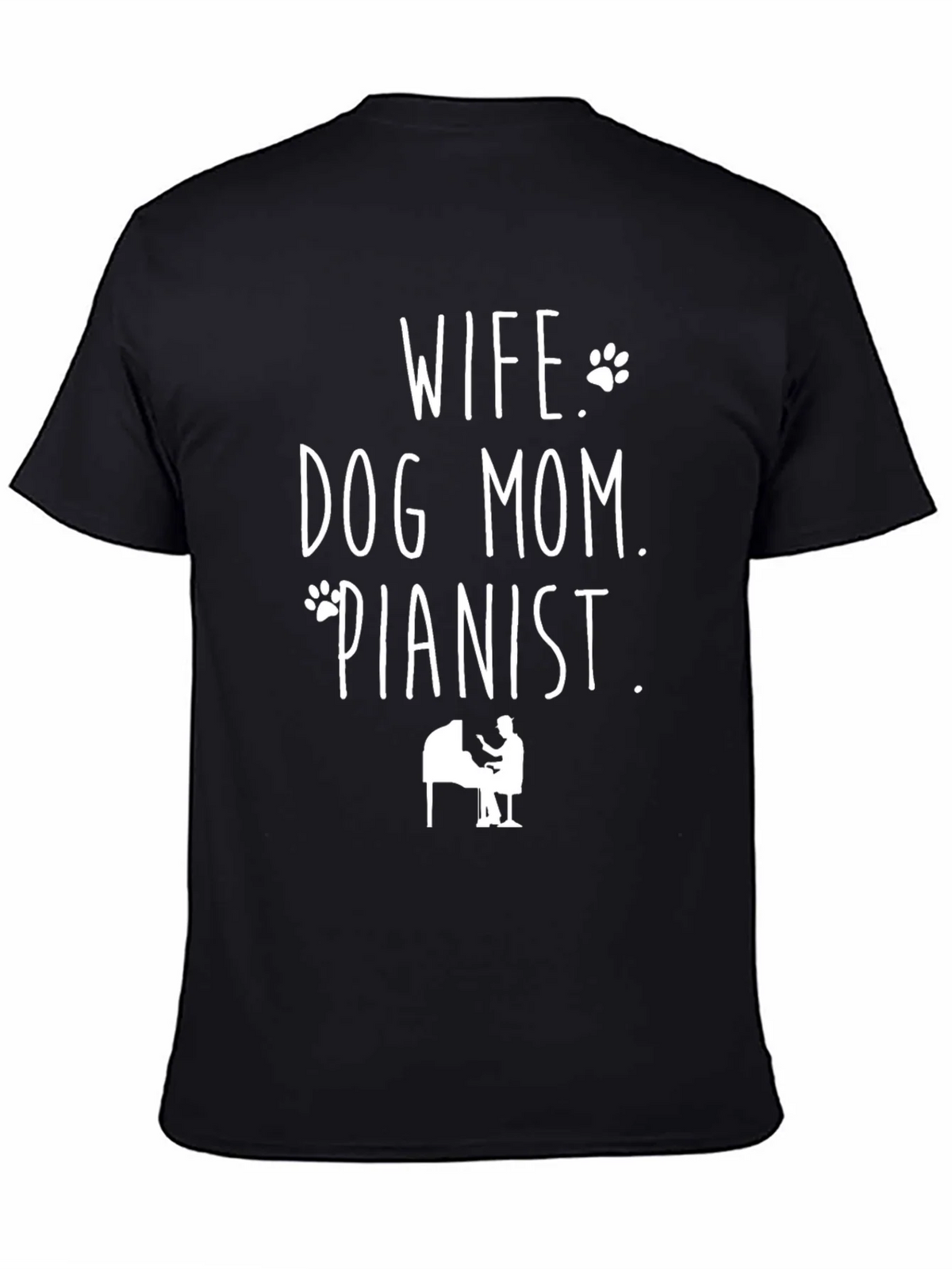 Wife Dog Mom Pianist Graphic Tee - Black product image 4