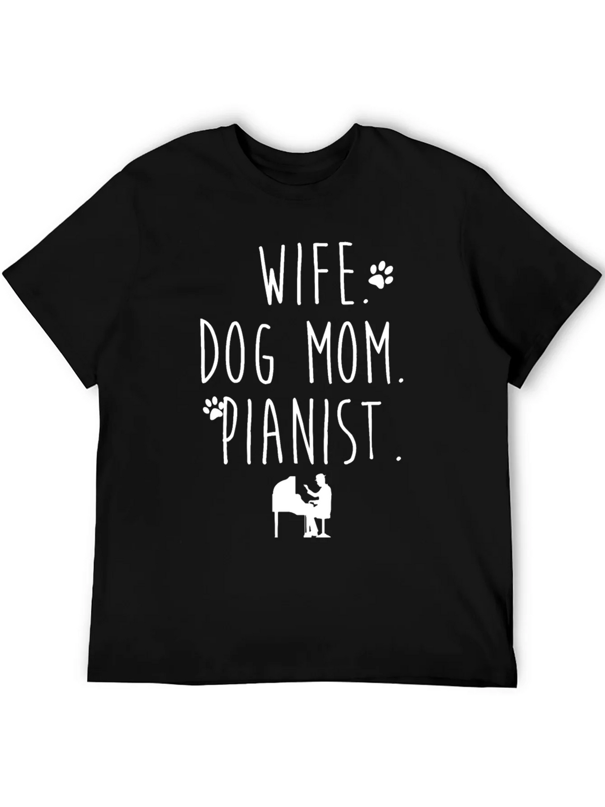 Wife Dog Mom Pianist Graphic Tee - Black product image 5
