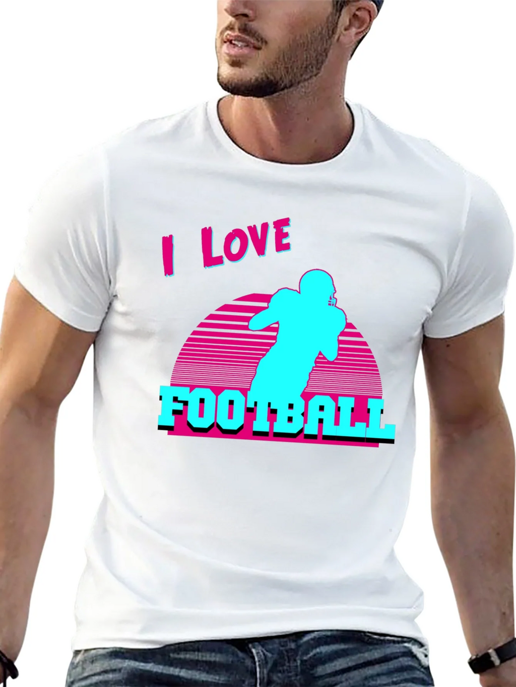 I Love Football Retro T-Shirt product image 12