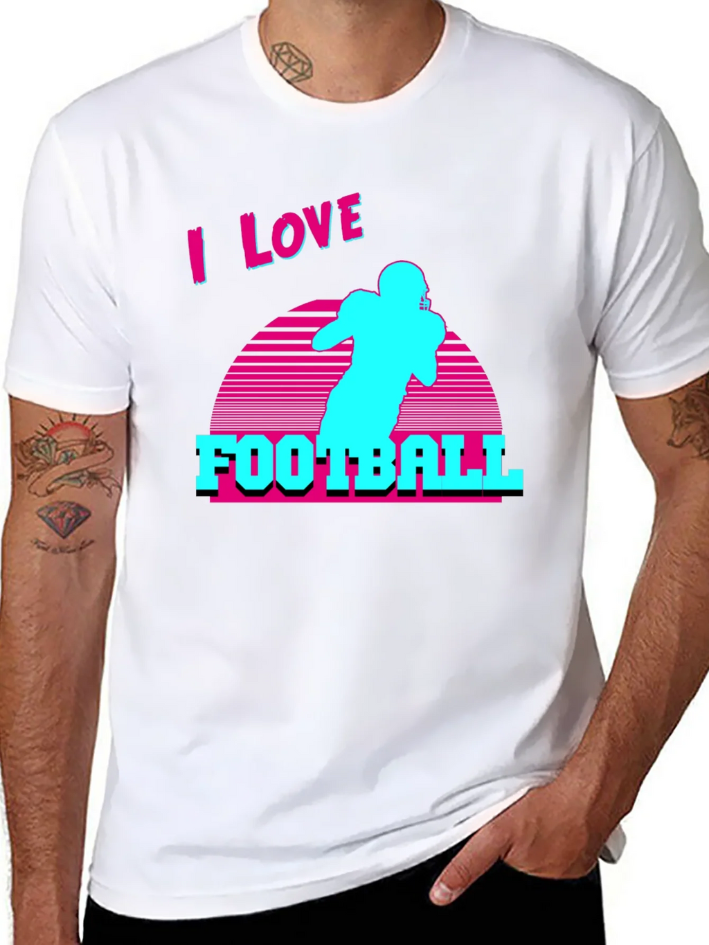 I Love Football Retro T-Shirt product image 7