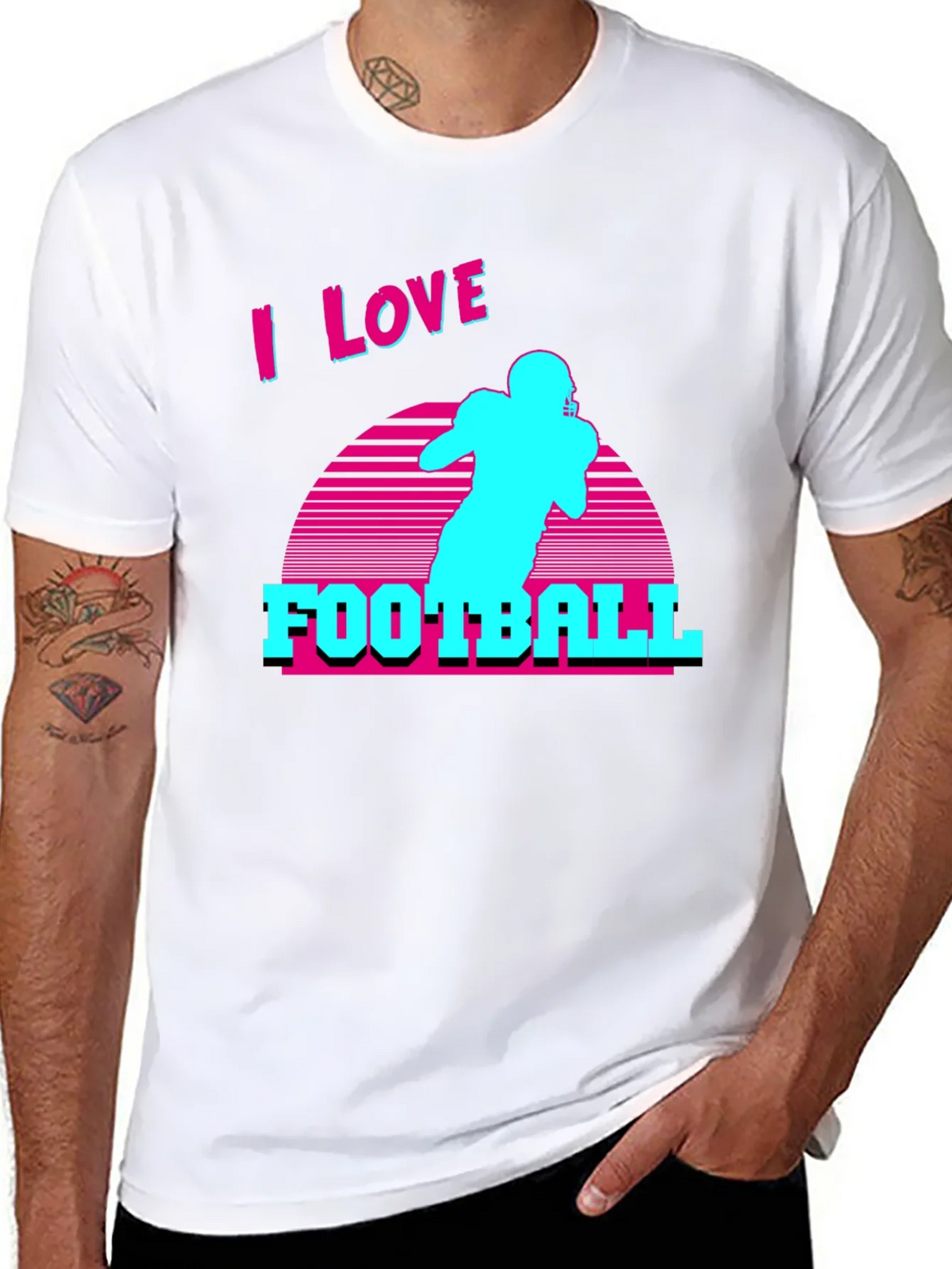 I Love Football Retro T-Shirt product image 7