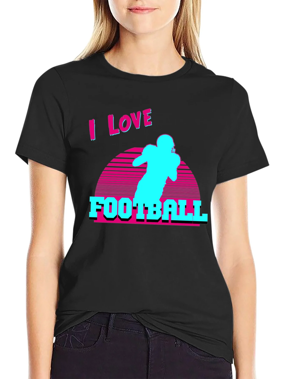 I Love Football Retro T-Shirt product image 2