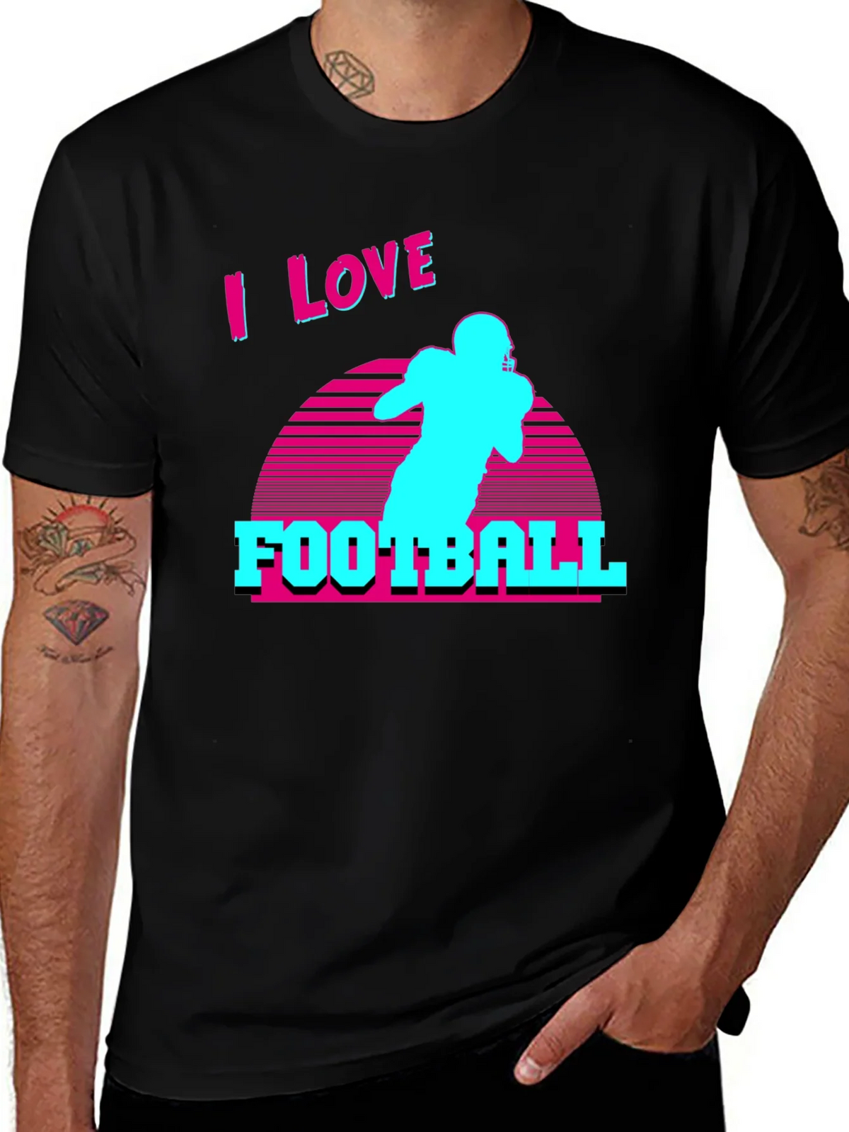 I Love Football Retro T-Shirt product image 1