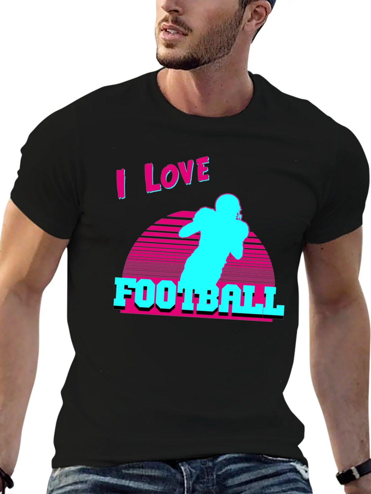 I Love Football Retro T-Shirt product image 6
