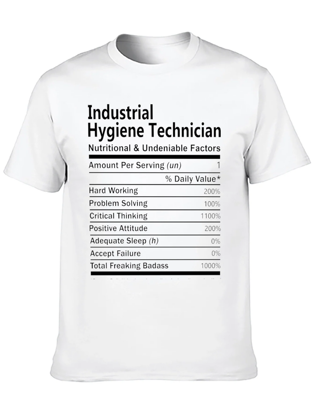 Industrial Hygiene Technician Nutrition Facts T-Shirt product image 9