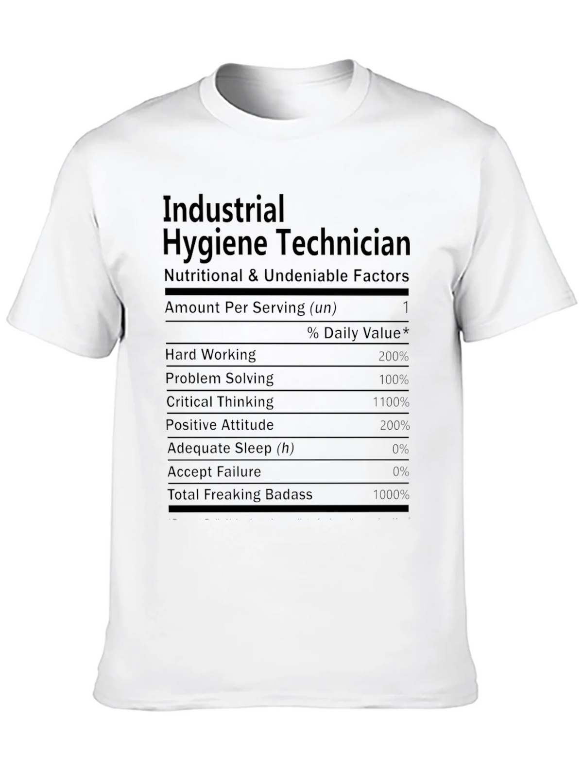 Industrial Hygiene Technician Nutrition Facts T-Shirt product image 9