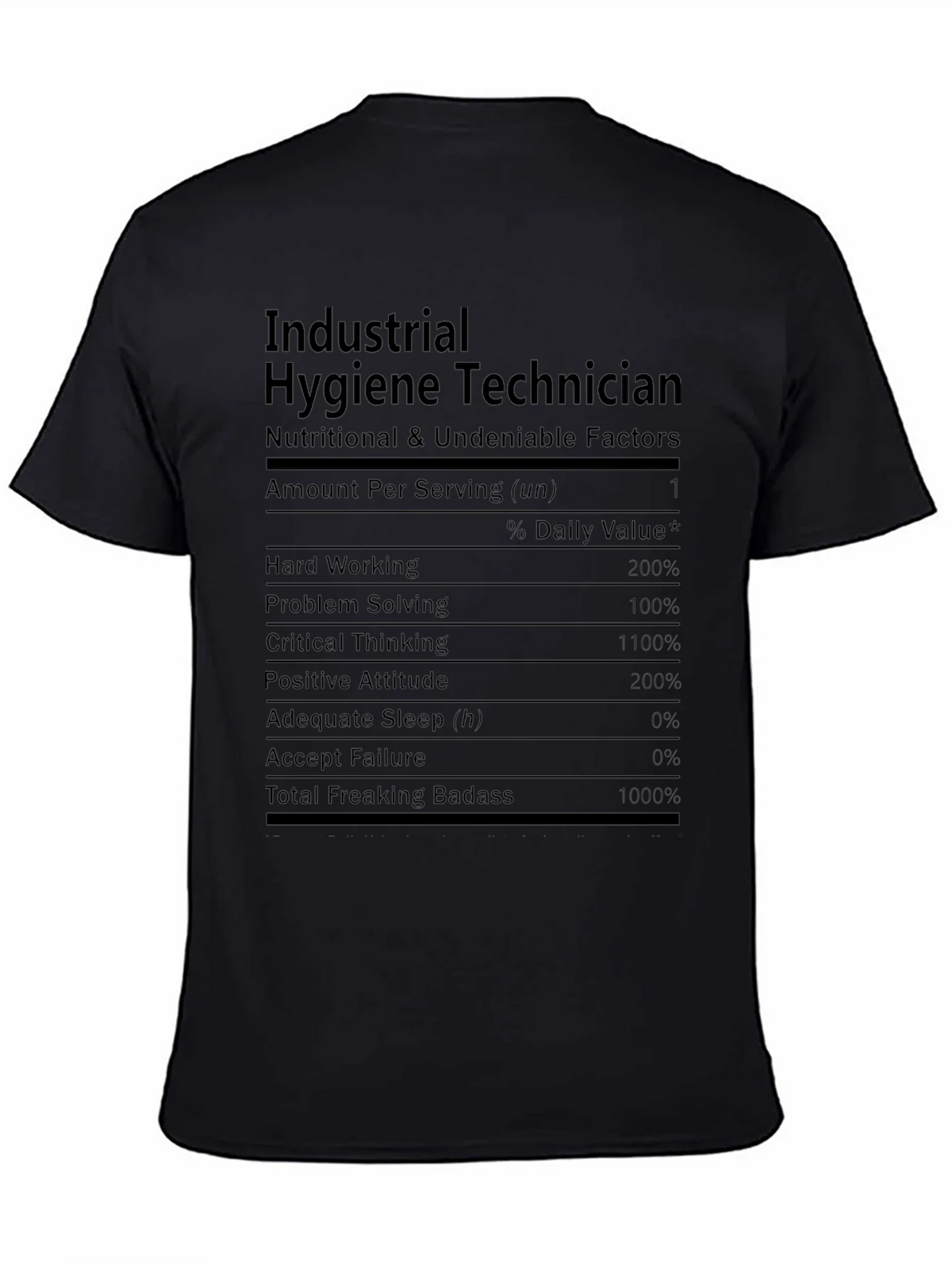 Industrial Hygiene Technician Nutrition Facts T-Shirt product image 4