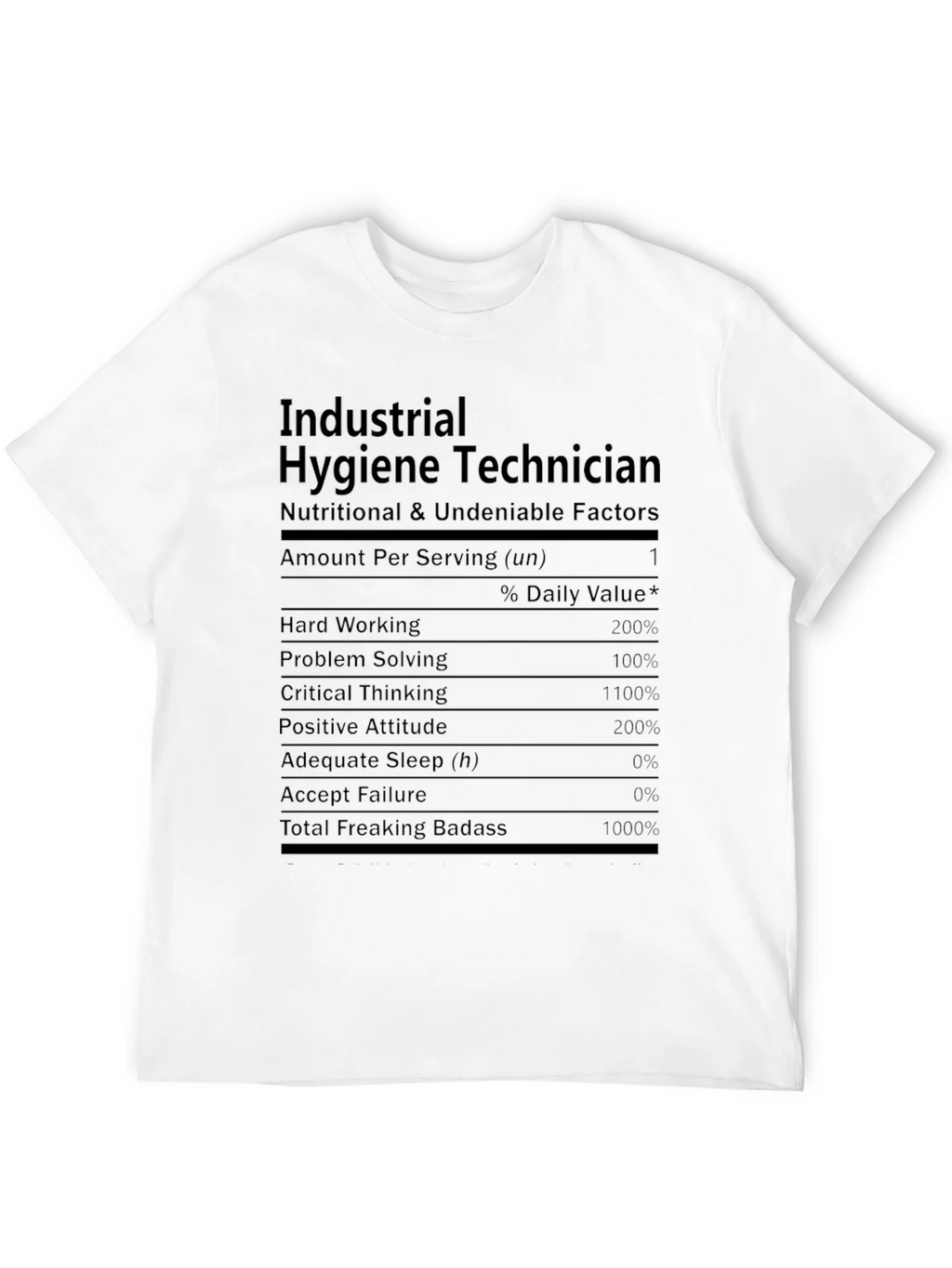 Industrial Hygiene Technician Nutrition Facts T-Shirt product image 11