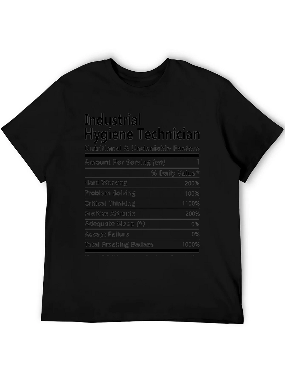 Industrial Hygiene Technician Nutrition Facts T-Shirt product image 5