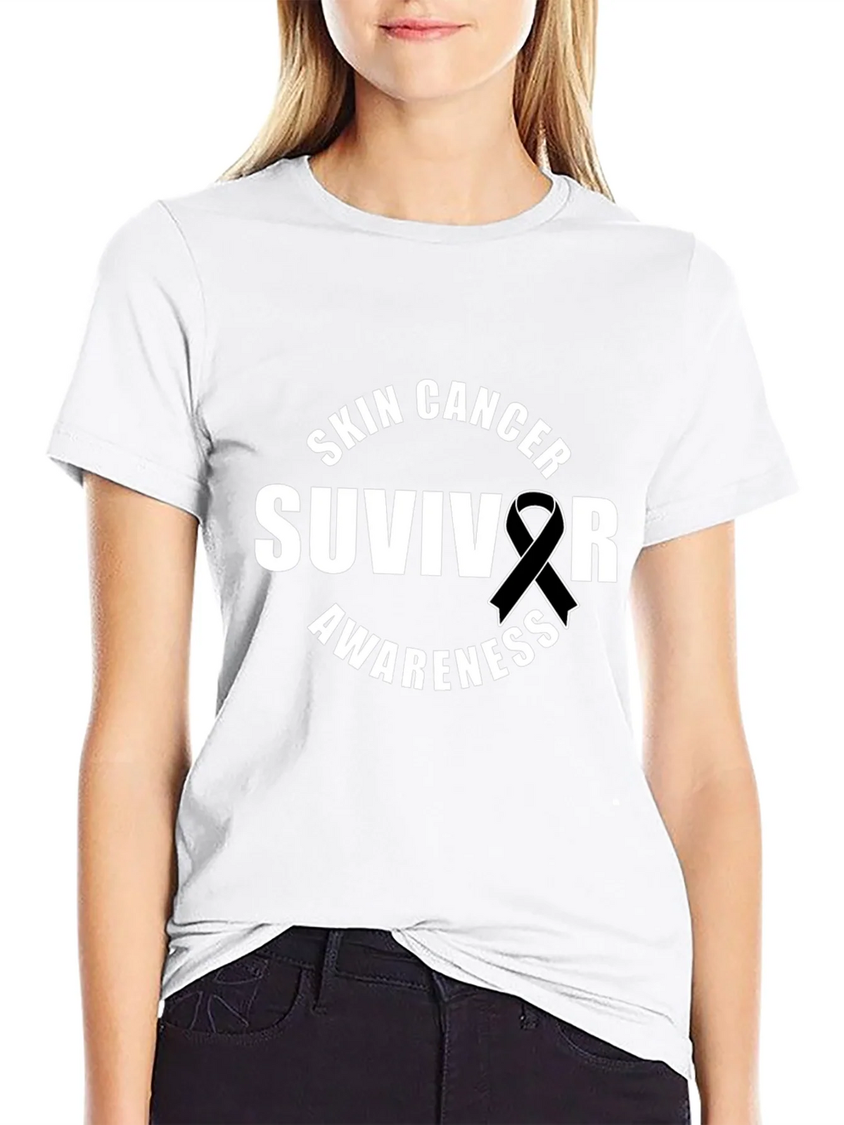 Skin Cancer Survivor Awareness Ribbon T-Shirt product image 7