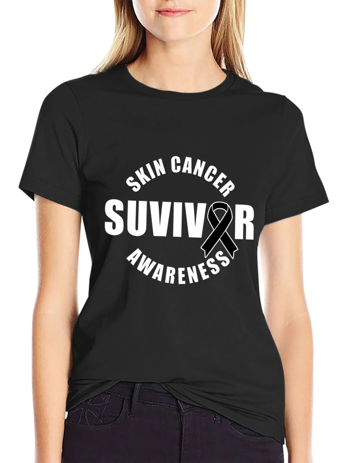Skin Cancer Survivor Awareness Ribbon T-Shirt product image 2