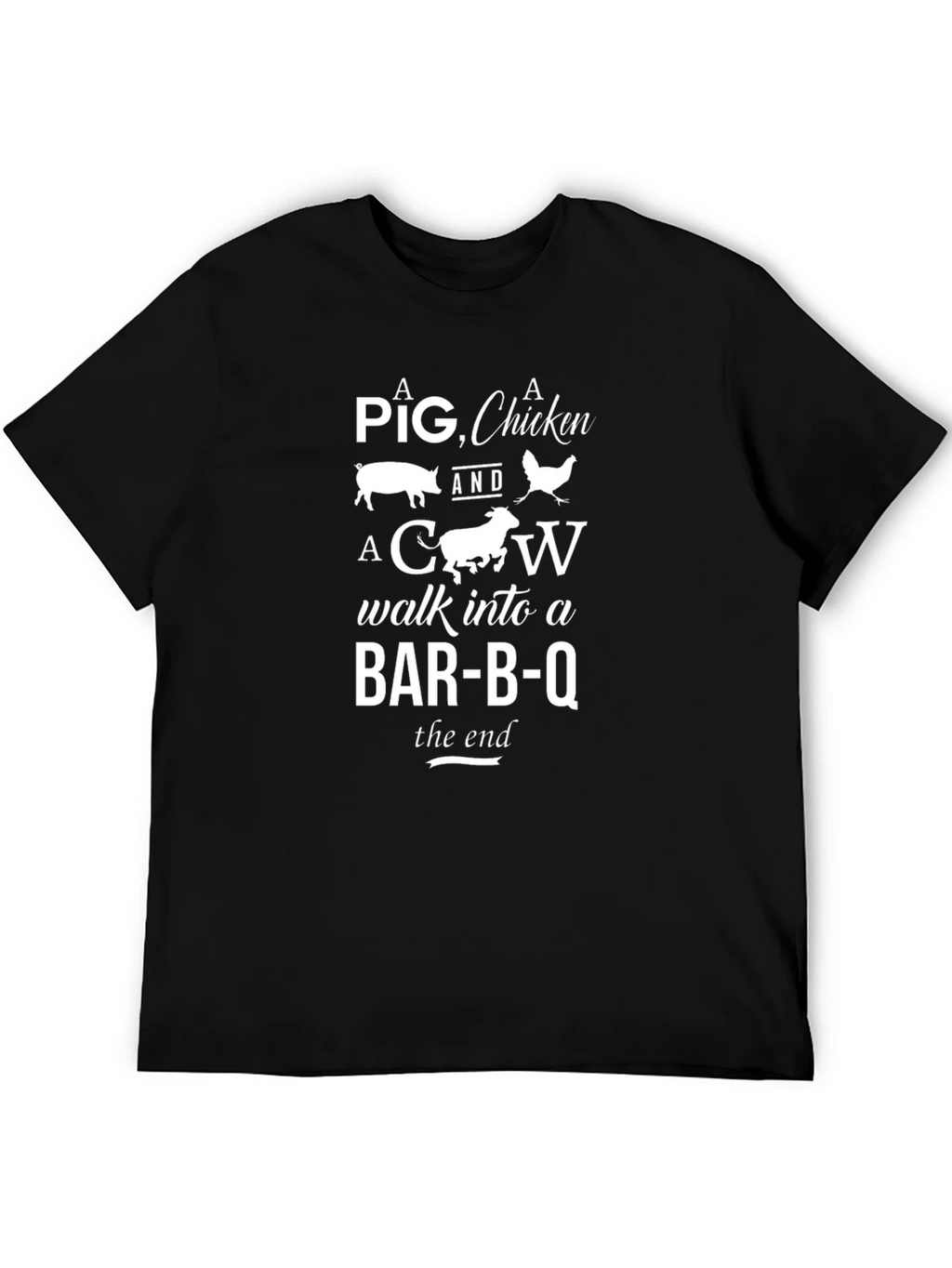 Pig Chicken Cow BBQ T-Shirt Funny Grill Humor product image 5