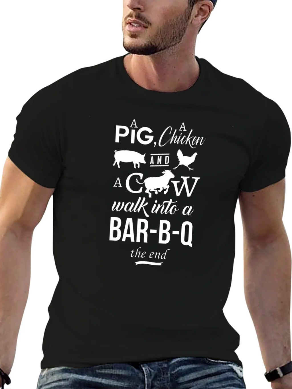 Pig Chicken Cow BBQ T-Shirt Funny Grill Humor product image 6