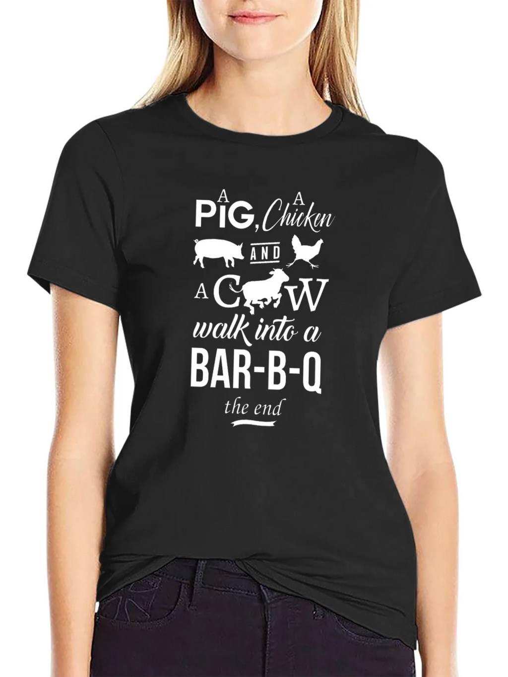 Pig Chicken Cow BBQ T-Shirt Funny Grill Humor product image 2