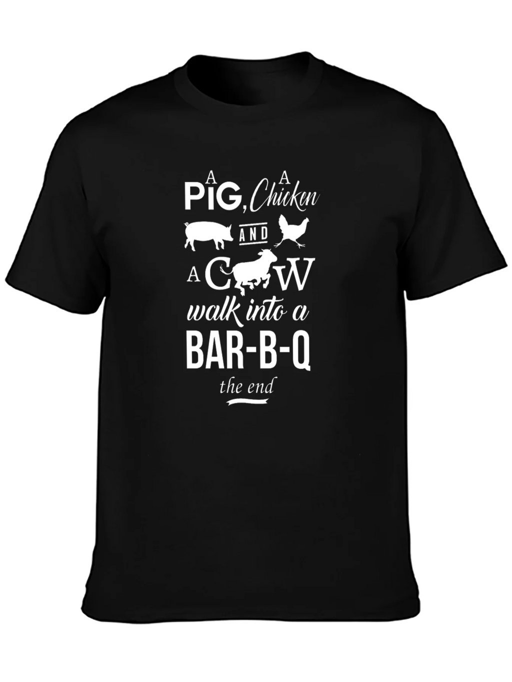 Pig Chicken Cow BBQ T-Shirt Funny Grill Humor product image 3