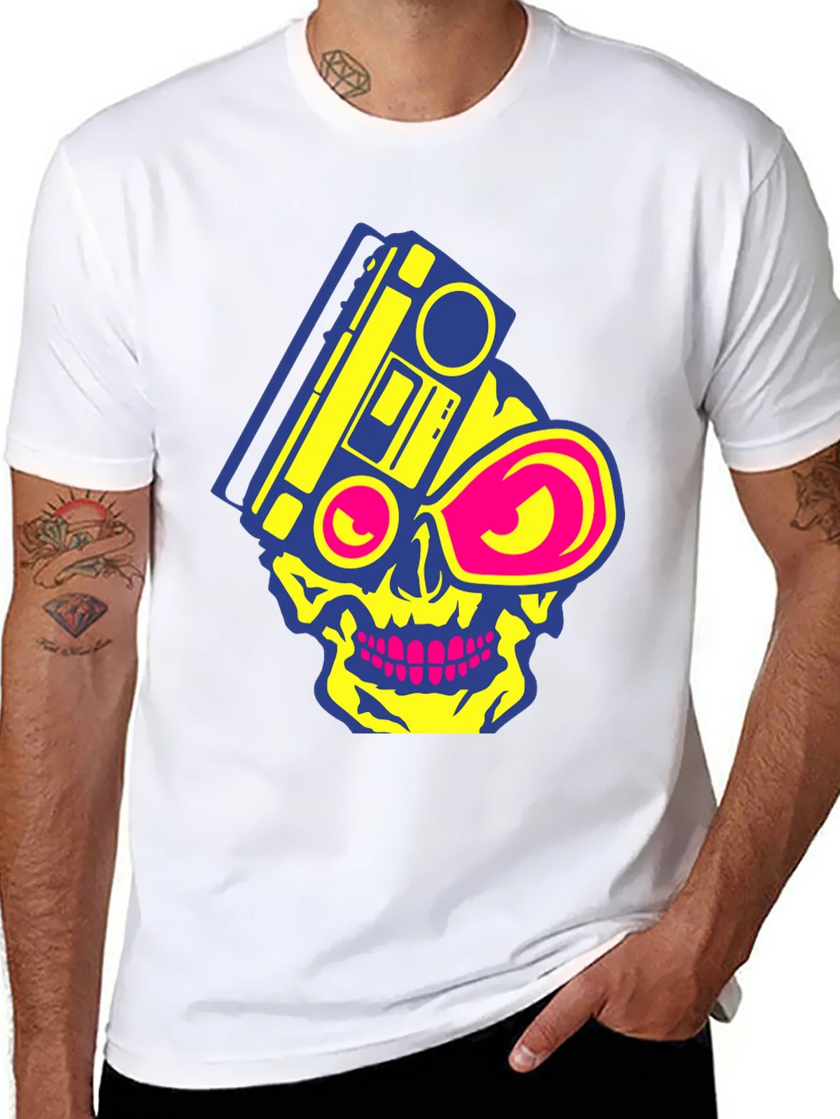 Skull Boombox Graphic Tee - Retro Music Style product image 7