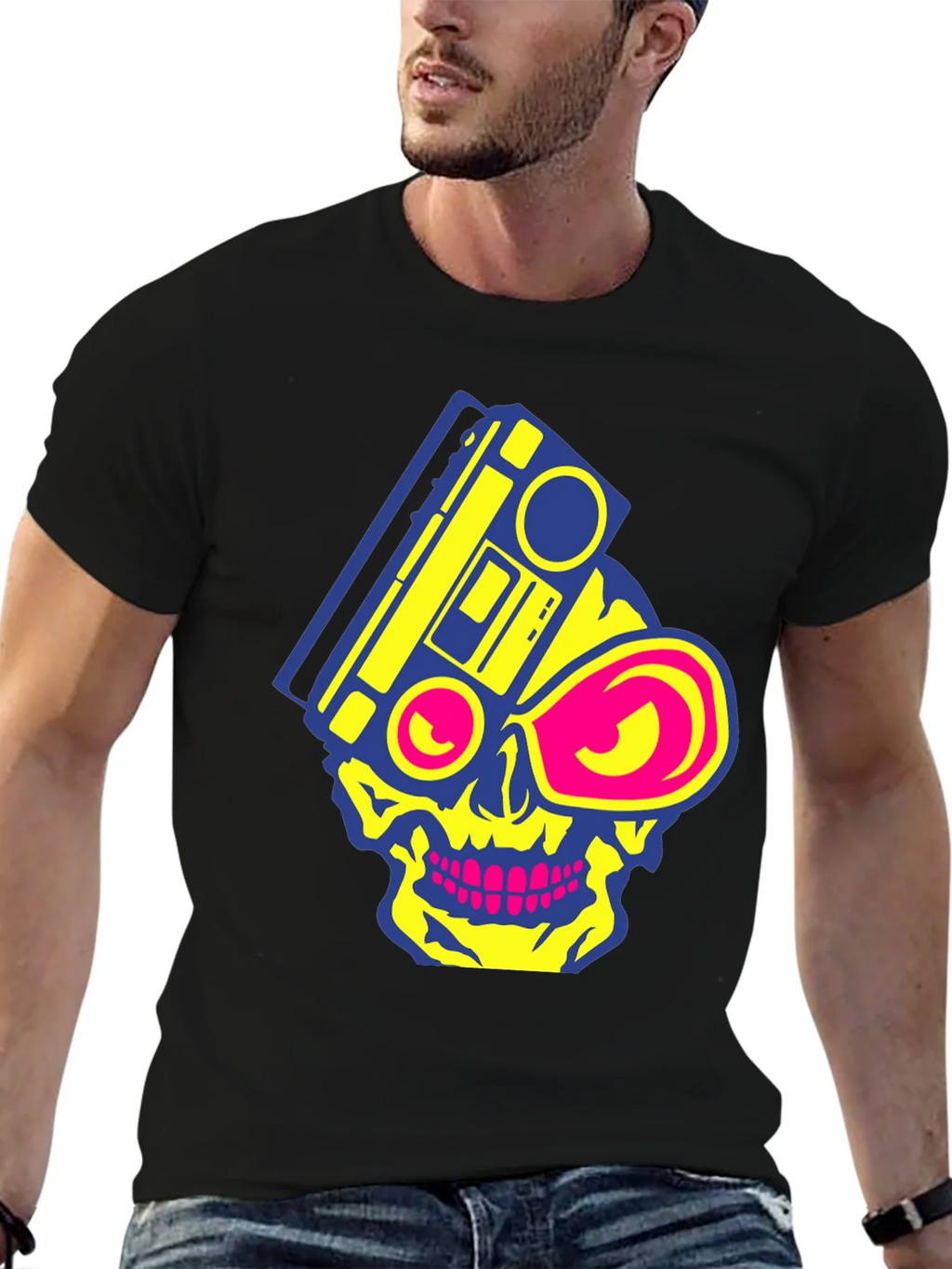 Skull Boombox Graphic Tee - Retro Music Style product image 6