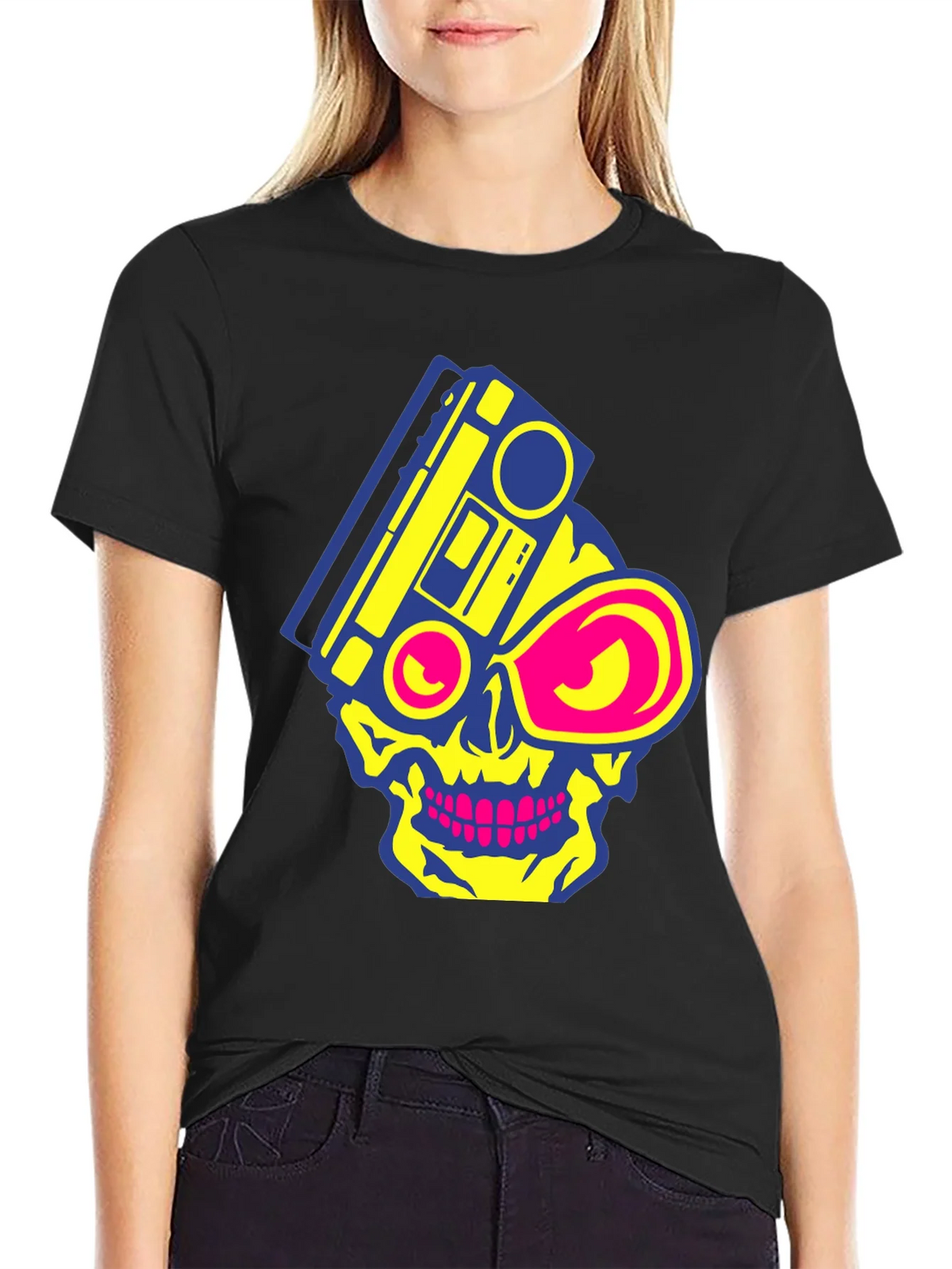 Skull Boombox Graphic Tee - Retro Music Style product image 2