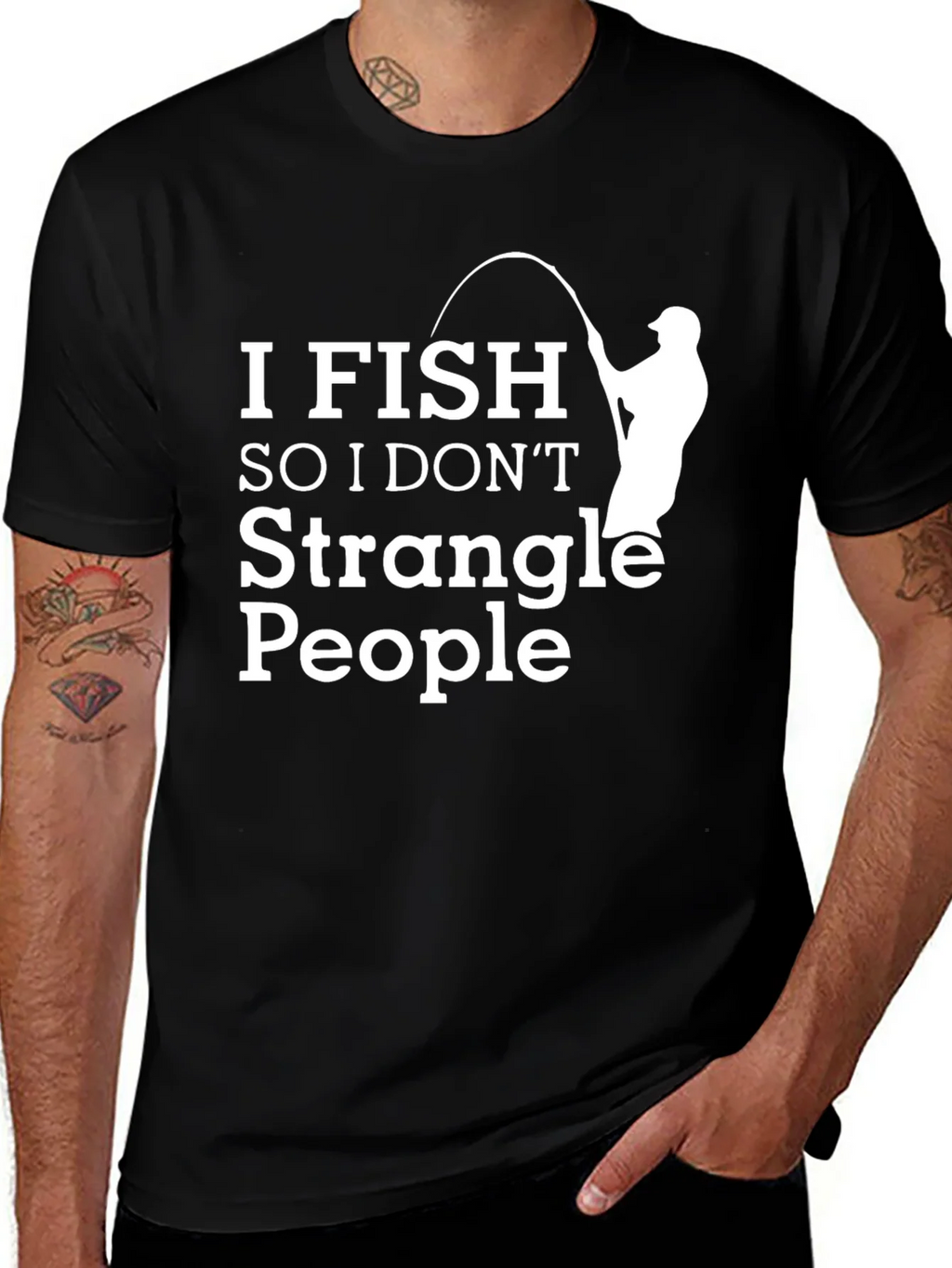 Funny Fishing T-Shirt - I Fish So I Dont Strangle People product image 1