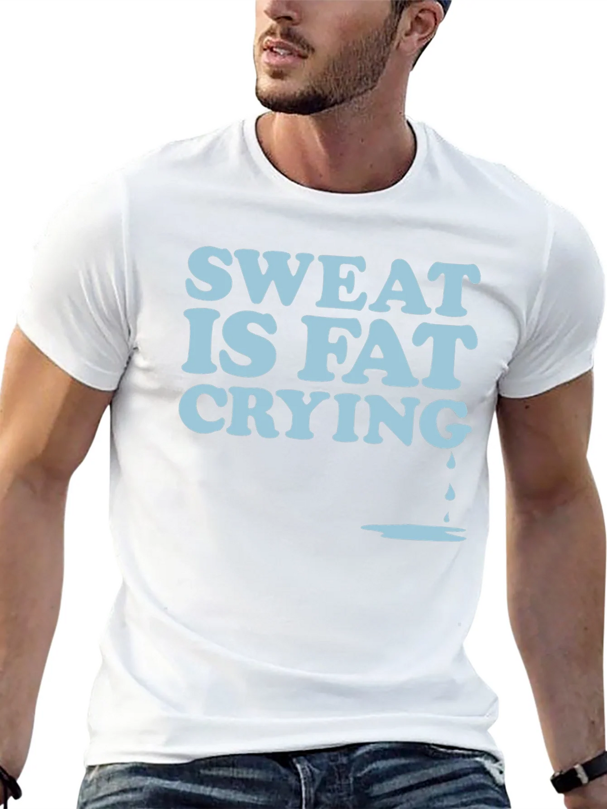 Sweat Is Fat Crying Graphic Tee product image 12