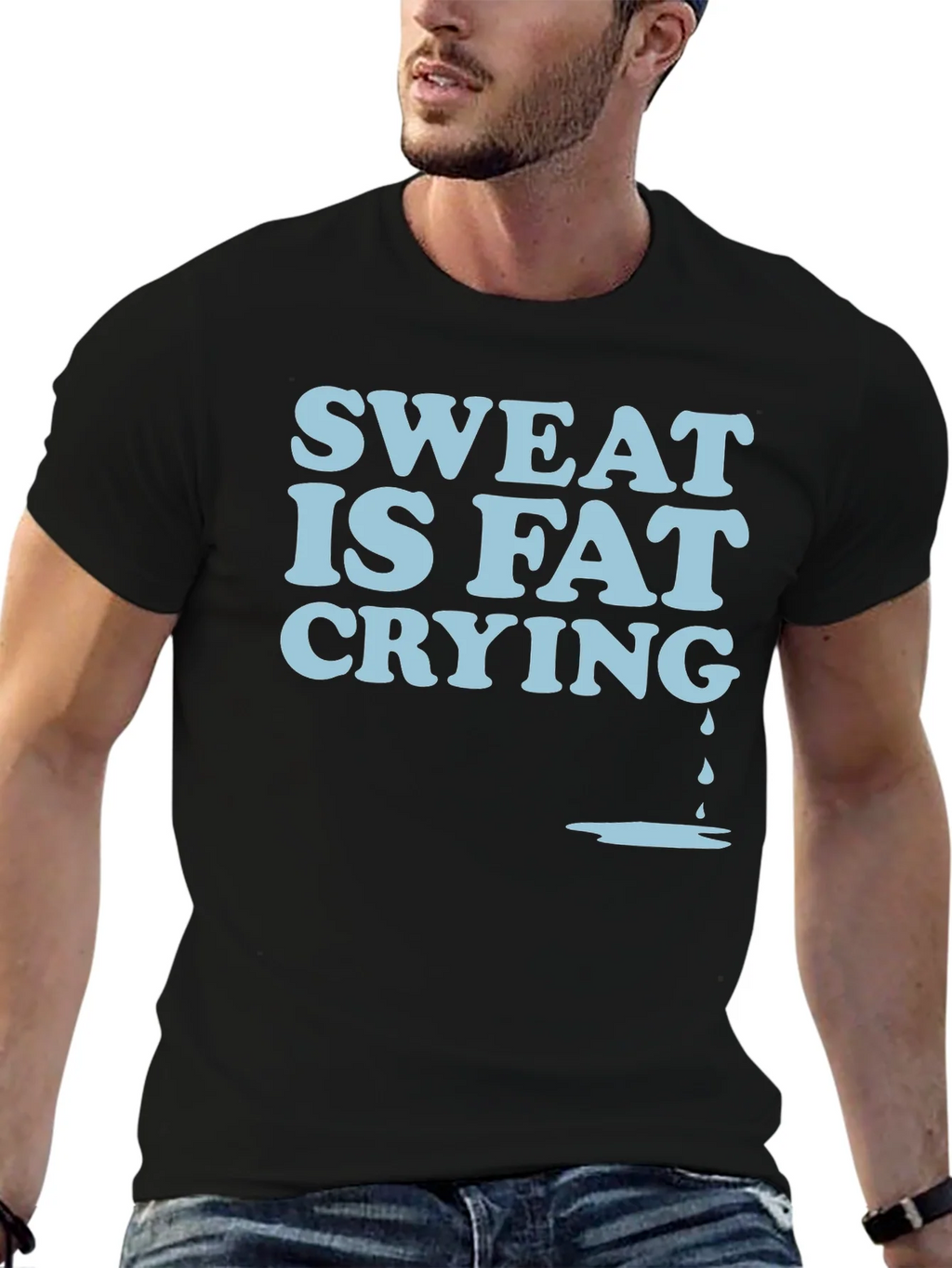 Sweat Is Fat Crying Graphic Tee product image 6