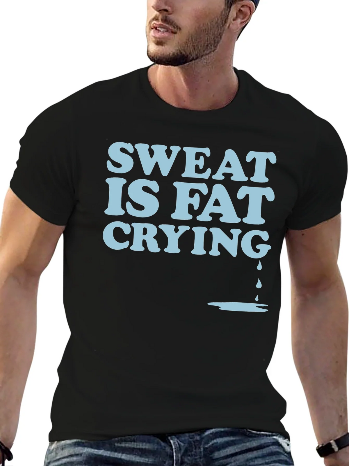 Sweat Is Fat Crying Graphic Tee product image 6