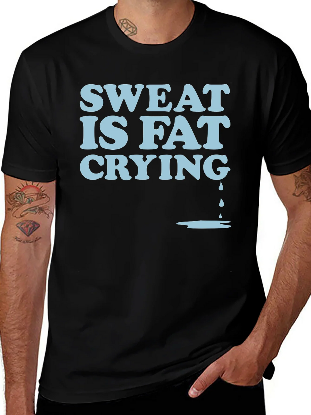 Sweat Is Fat Crying Graphic Tee product image 1