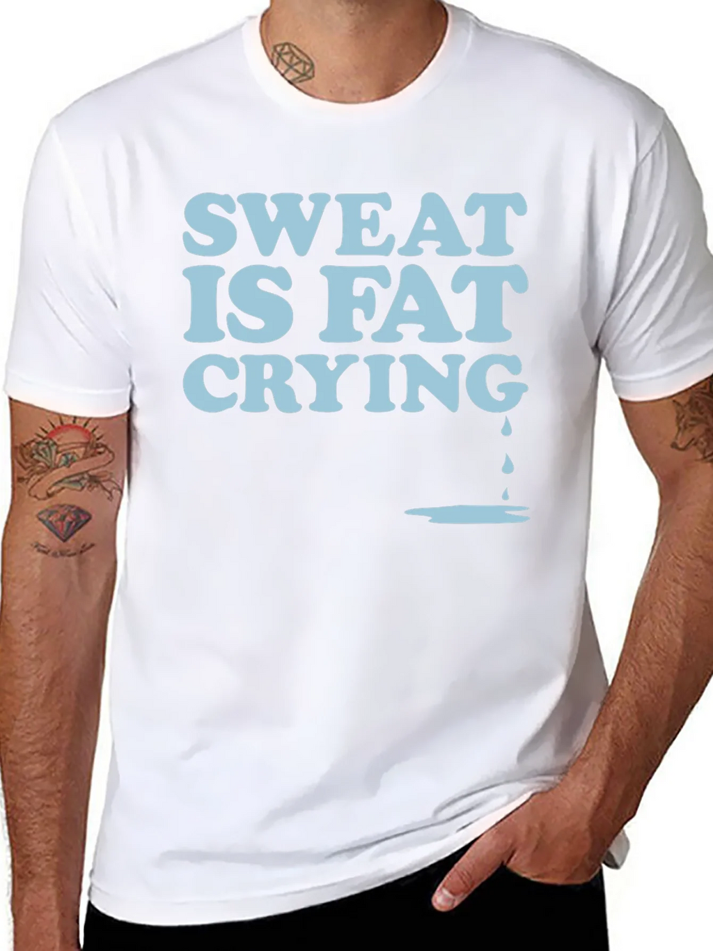 Sweat Is Fat Crying Graphic Tee product image 7