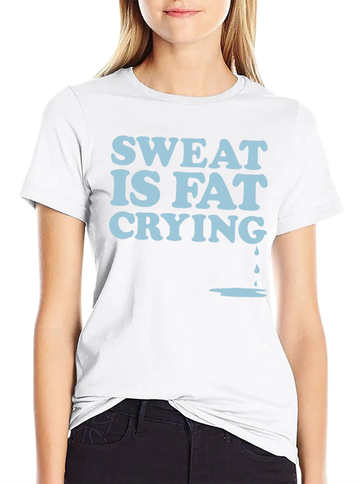 Sweat Is Fat Crying Graphic Tee product image 8