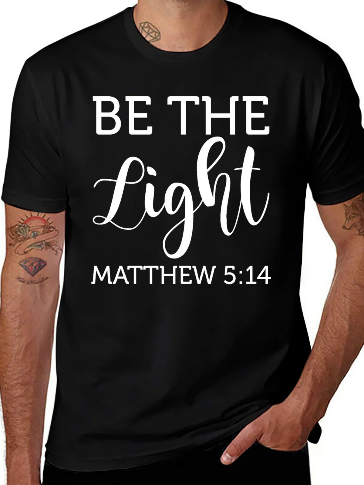 Be The Light Christian T-Shirt Matthew 5:14 product image 1