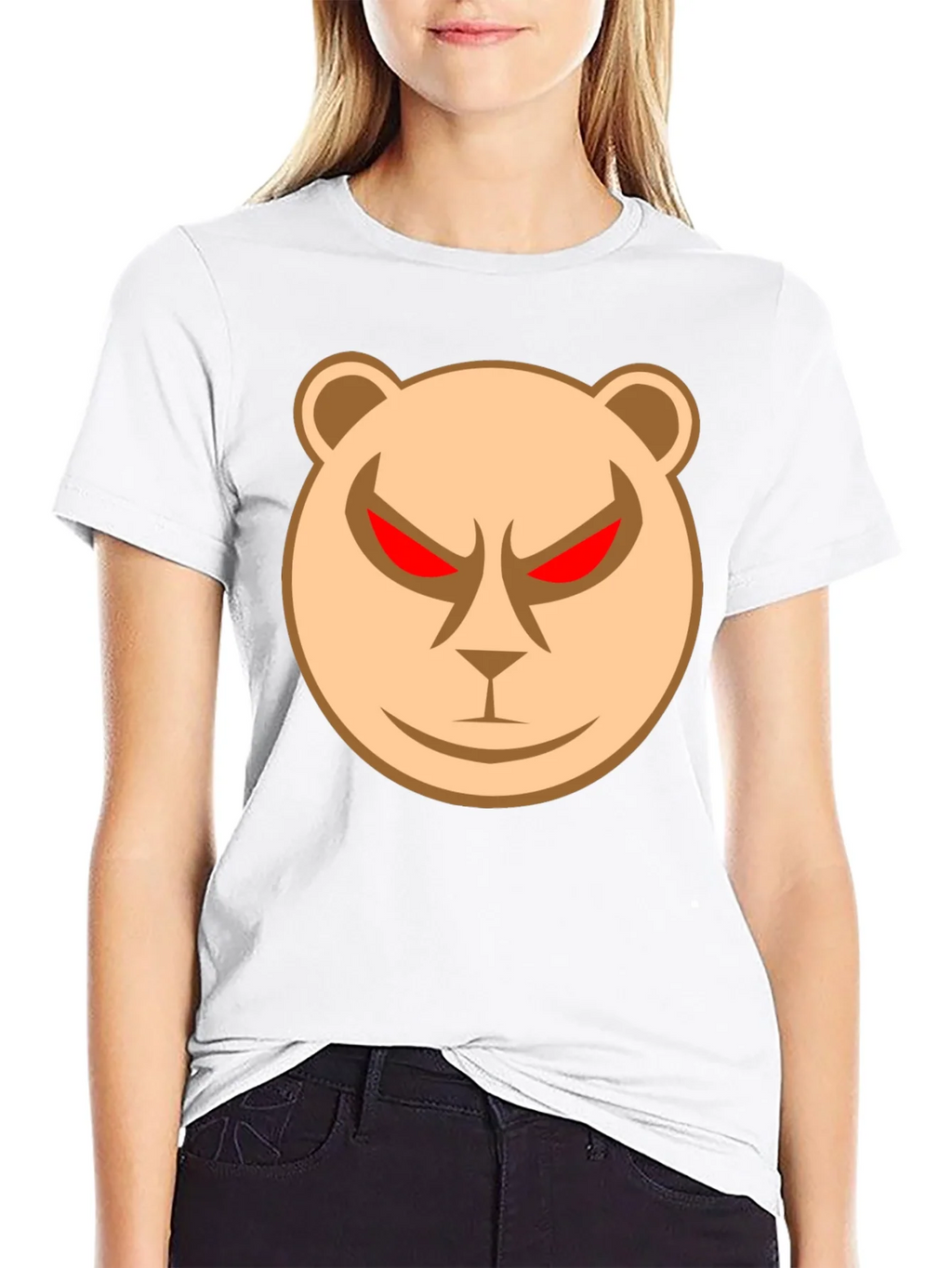 Mens Black T-Shirt with Angry Bear Graphic product image 4