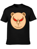 Mens Black T-Shirt with Angry Bear Graphic product image 1