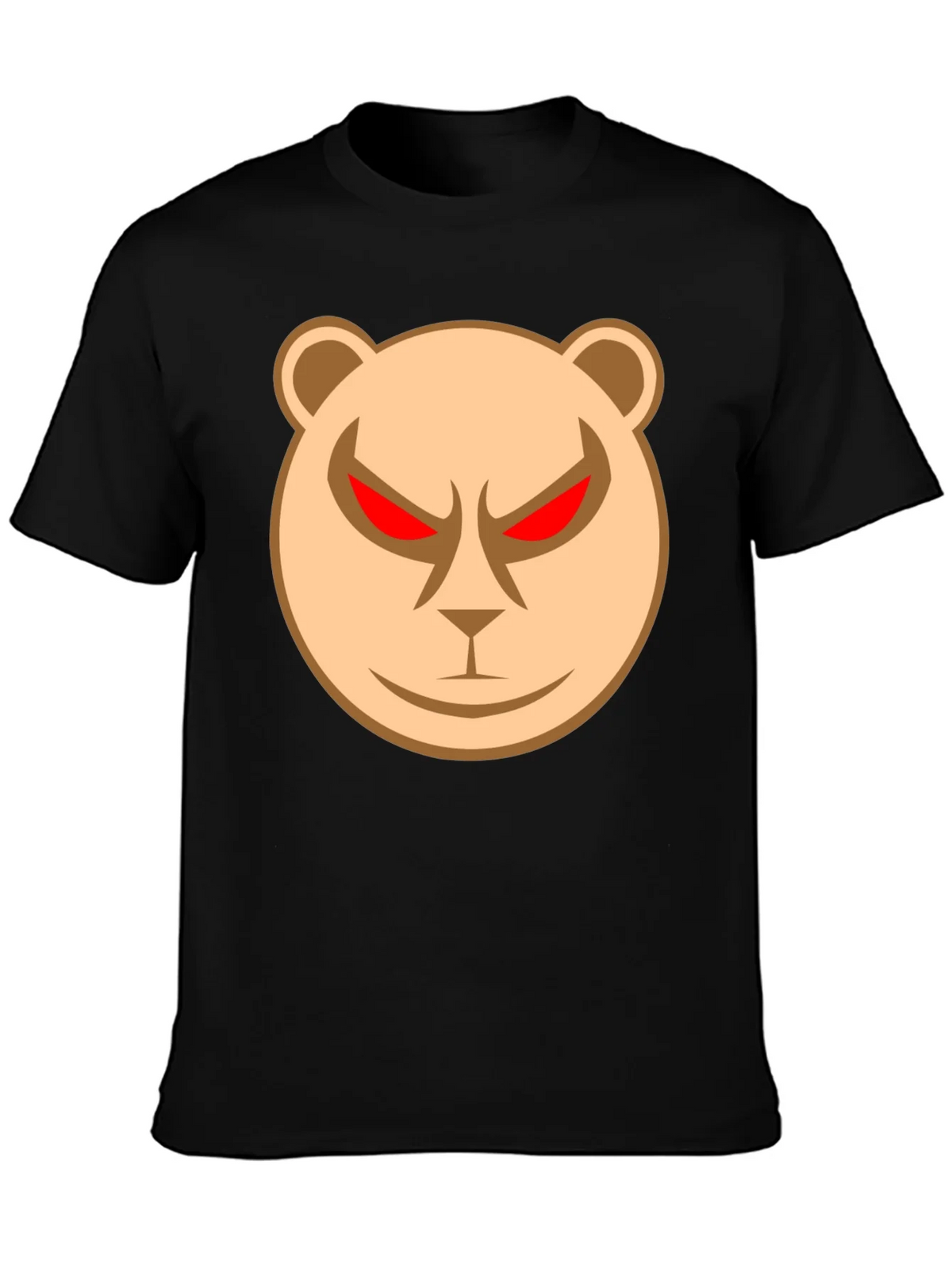 Mens Black T-Shirt with Angry Bear Graphic product image 1