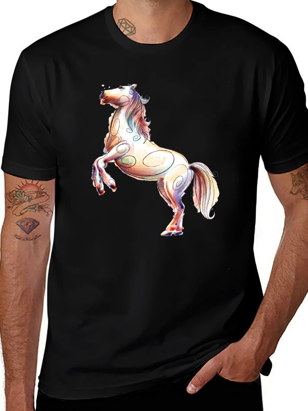 Horse Graphic Black T-Shirt product image 1