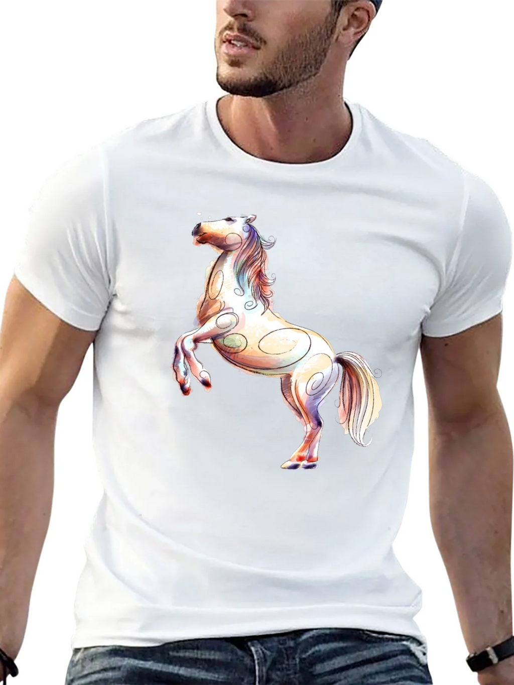 Horse Graphic Black T-Shirt product image 12
