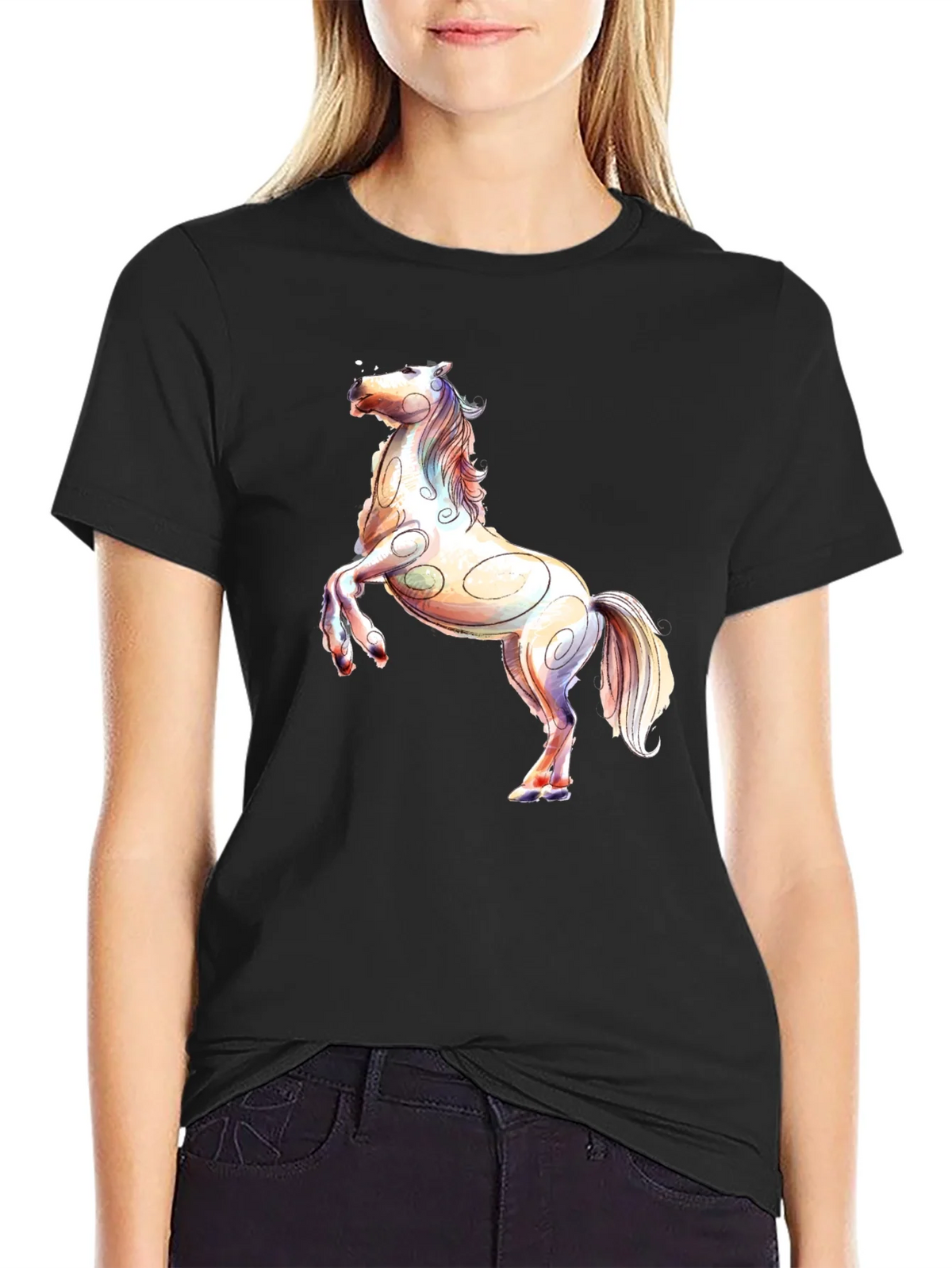 Horse Graphic Black T-Shirt product image 2