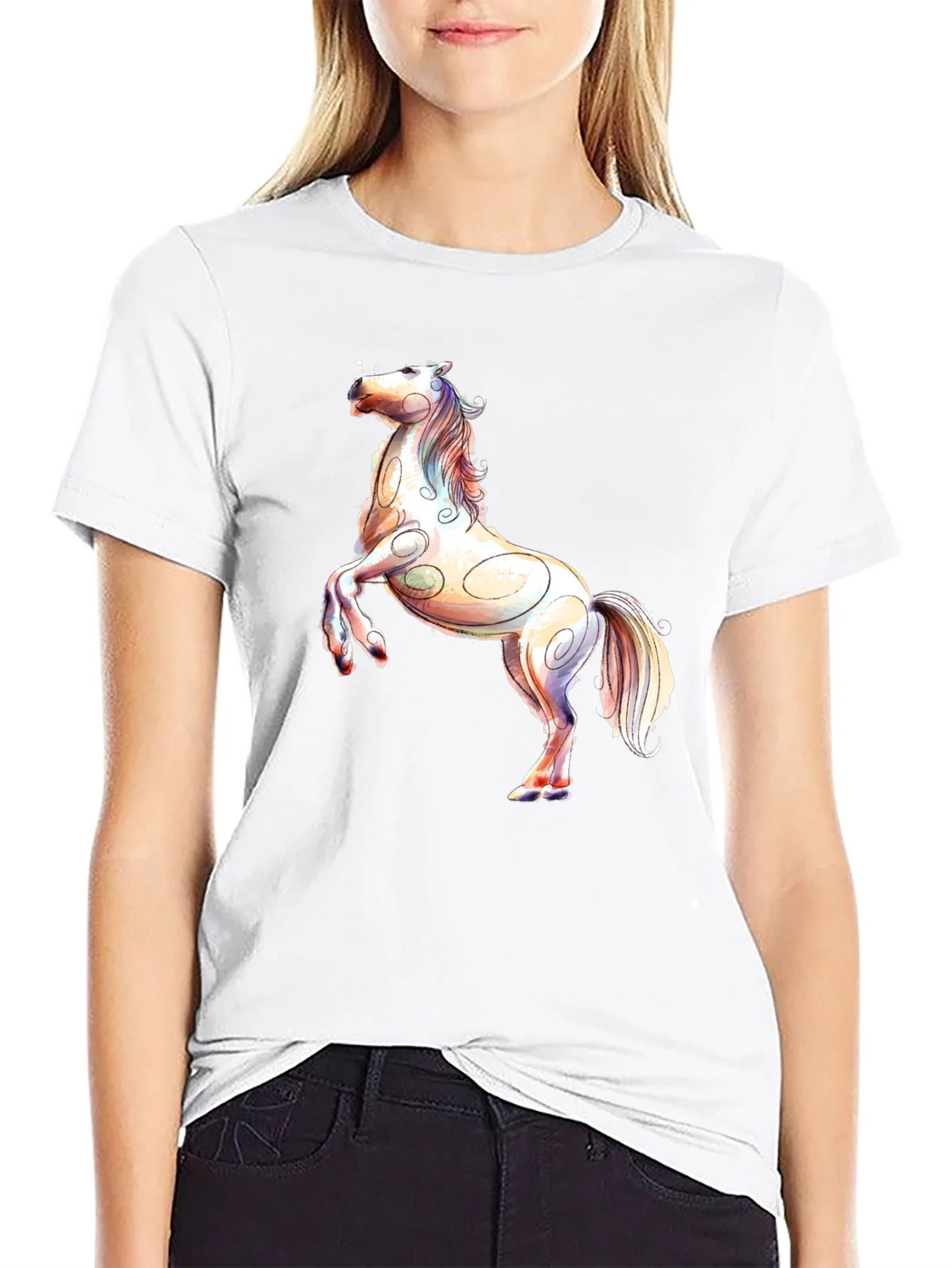 Horse Graphic Black T-Shirt product image 8