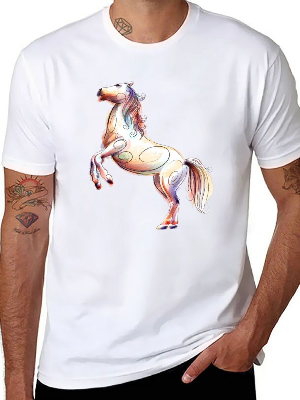 Horse Graphic Black T-Shirt product image 7