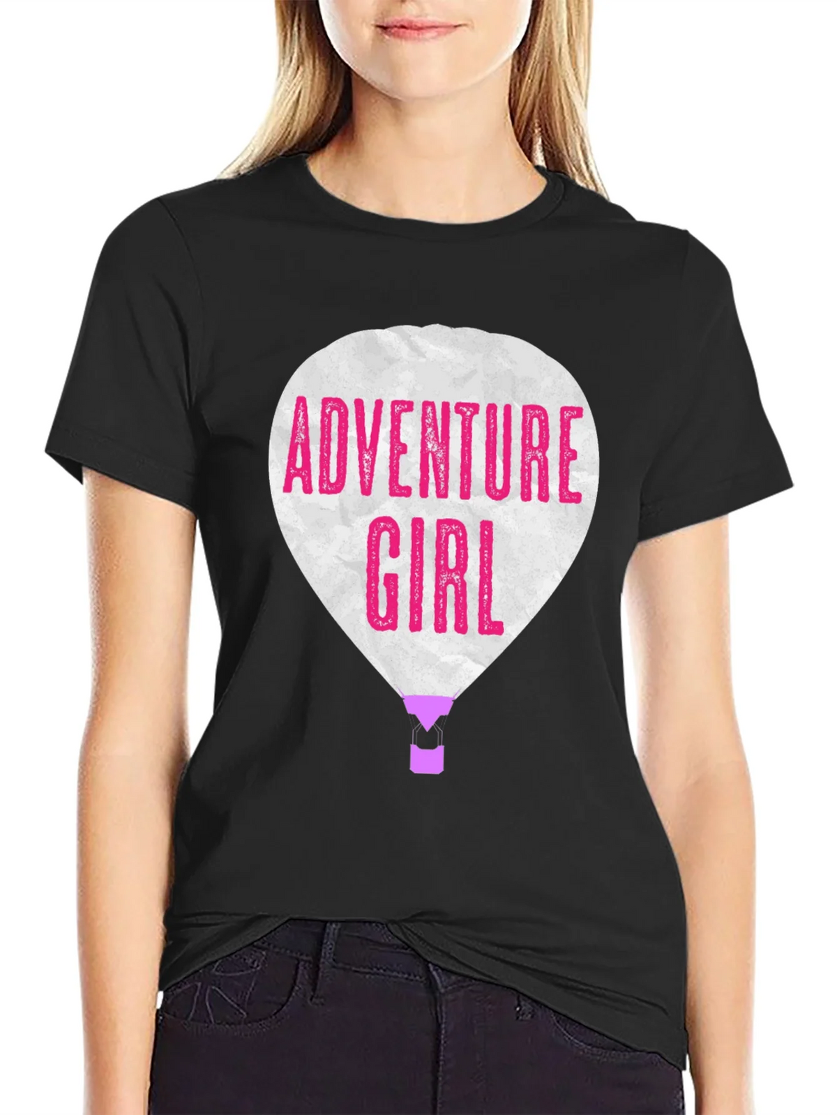 Adventure Girl Graphic Tee - Hot Air Balloon Design product image 1