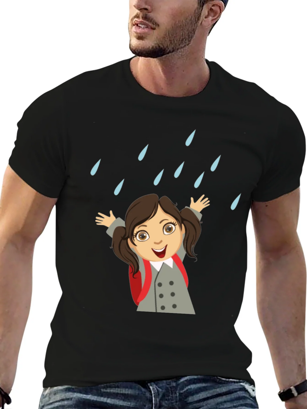 Rainy Day Girl Graphic Tee - Black product image 5