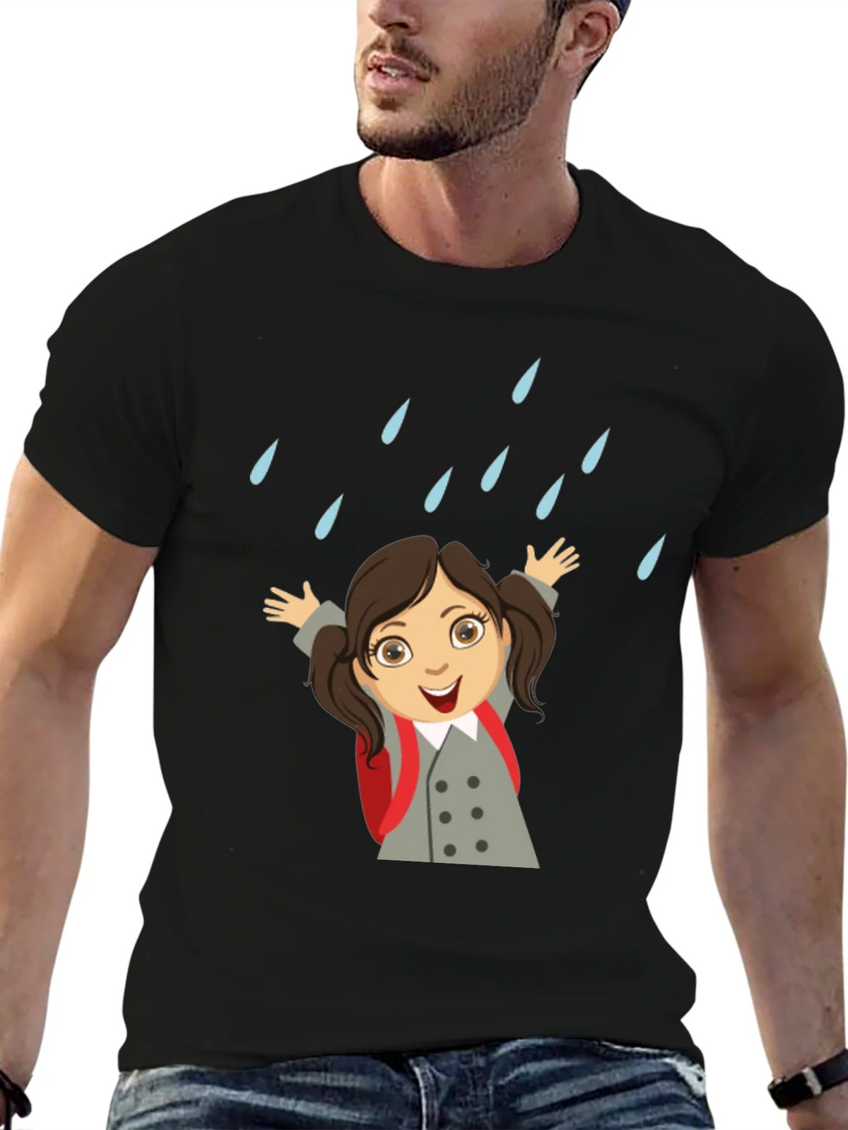 Rainy Day Girl Graphic Tee - Black product image 5