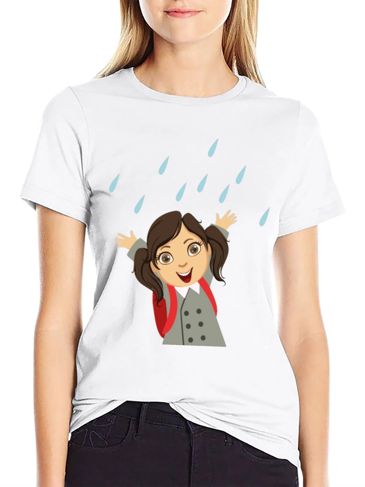 Rainy Day Girl Graphic Tee - Black product image 7