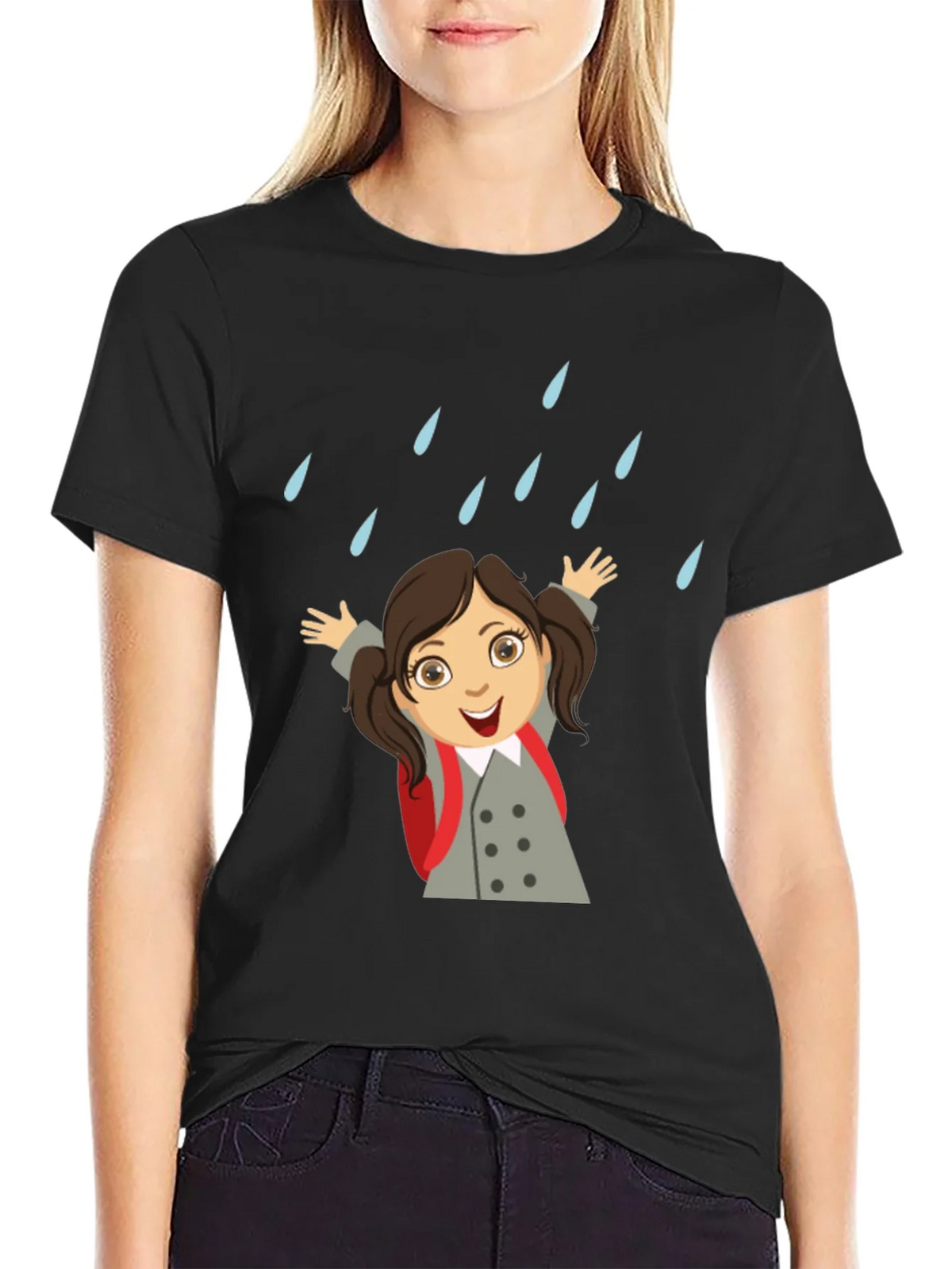 Rainy Day Girl Graphic Tee - Black product image 2