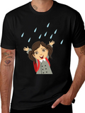 Rainy Day Girl Graphic Tee - Black product image 1