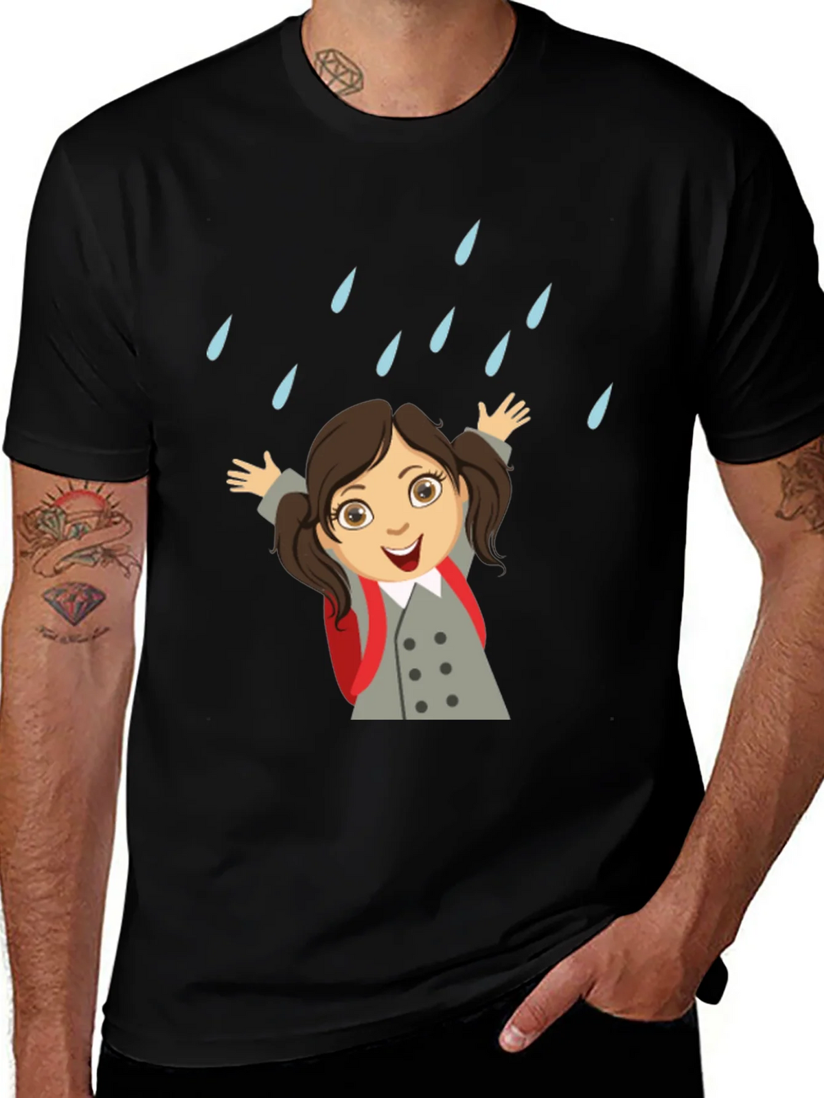 Rainy Day Girl Graphic Tee - Black product image 1