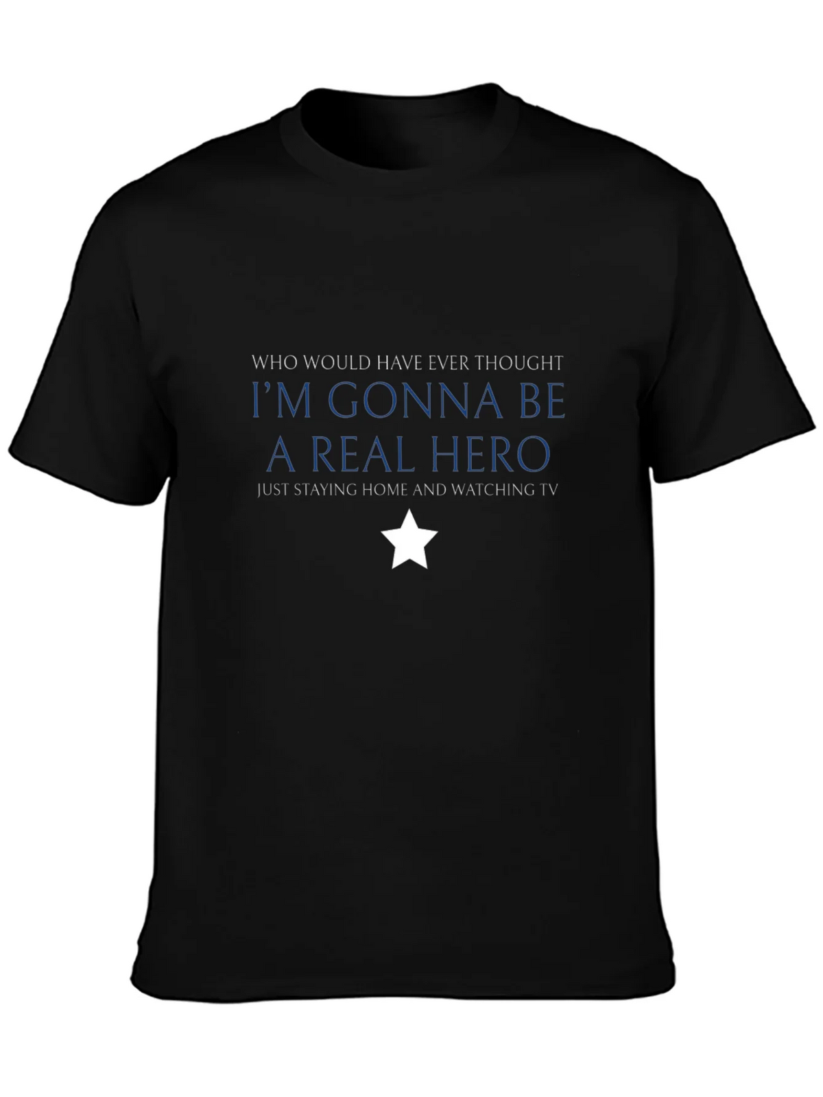 Hero at Home Black T-Shirt: Stay Watch TV product image 3
