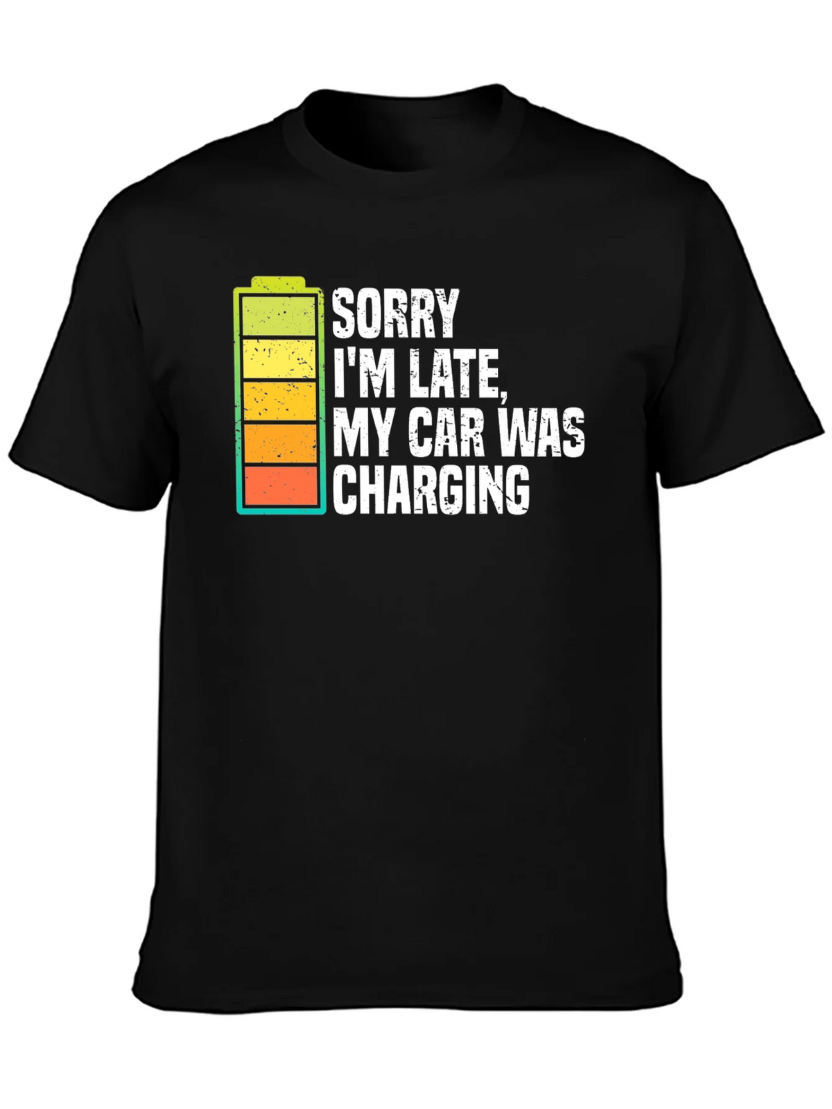 Sorry Im Late Electric Car Charging Graphic Tee product image 3