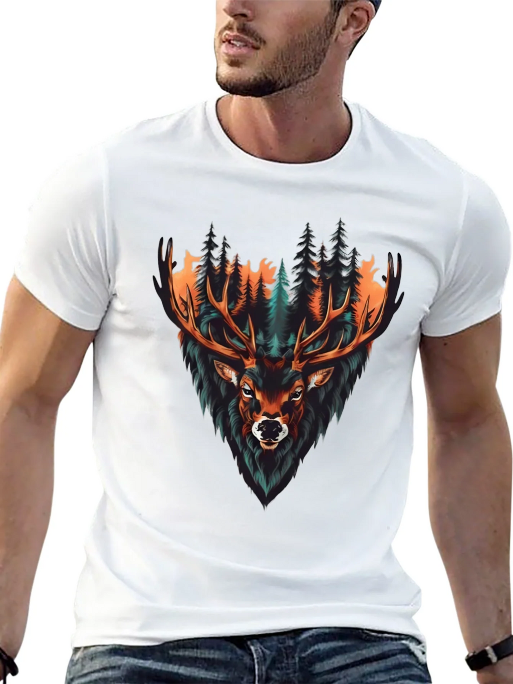Mens Graphic Tee - Deer in Forest product image 9