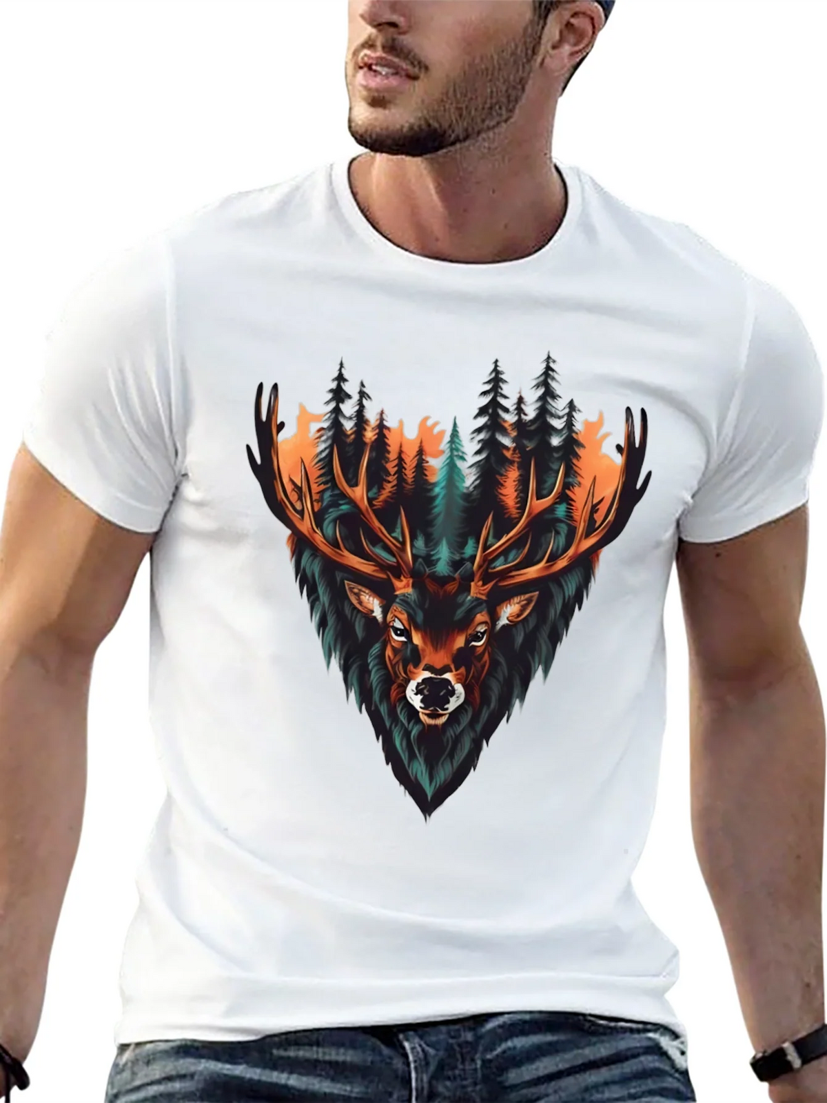 Mens Graphic Tee - Deer in Forest product image 9